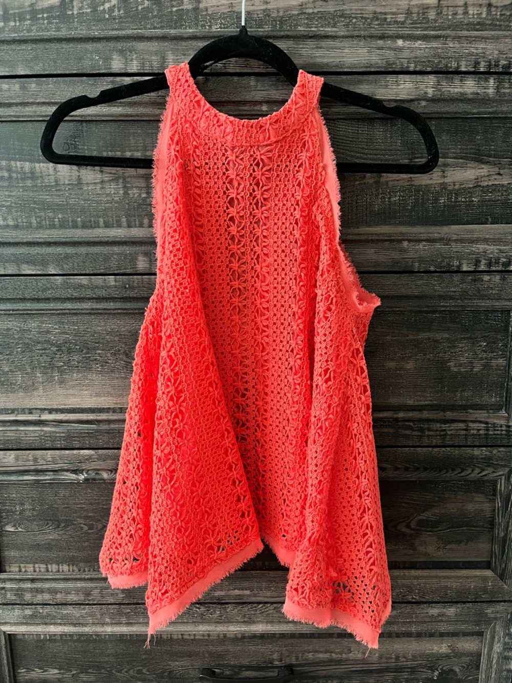 Anthropologie Moon River coral open back top size small